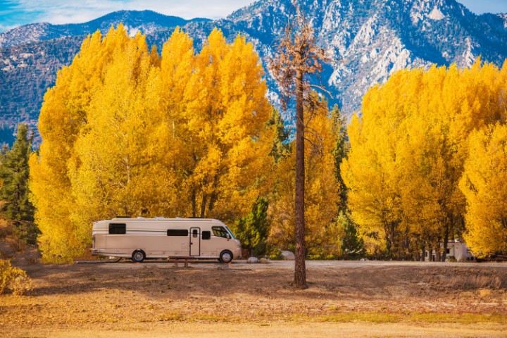 rv parked in a national park