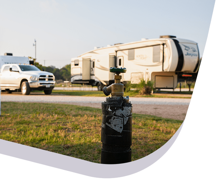 RV camping site offering full hook-ups for RV camping near Austin, San Antonio, TX