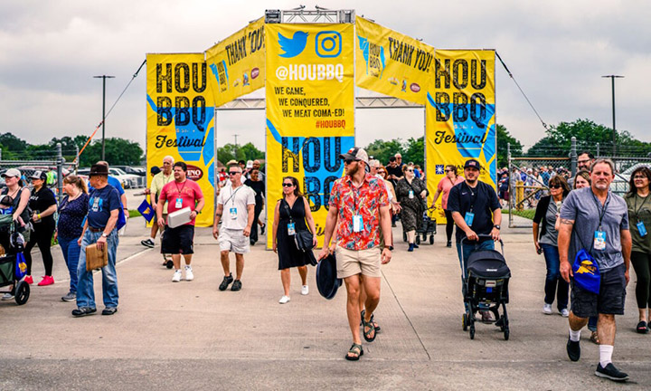 Guests entering the Houston BBQ Festival, a celebration of barbecue and community