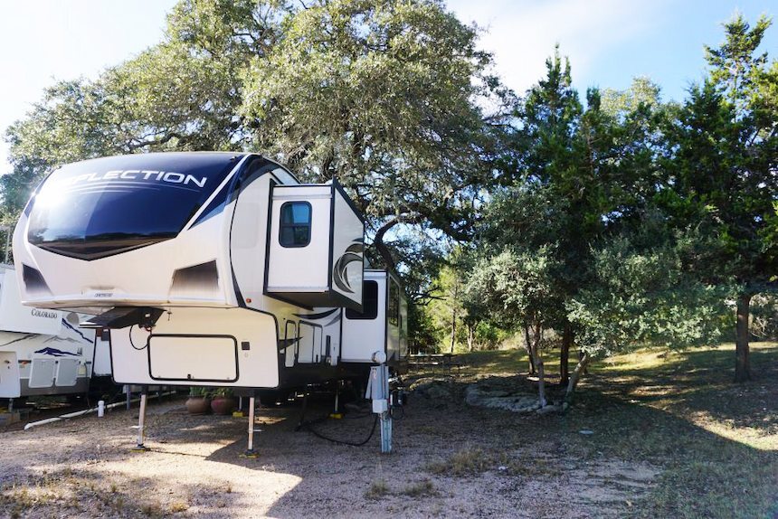 Miller Creek RV parks of Blanco, Texas, Standard back-in RV site