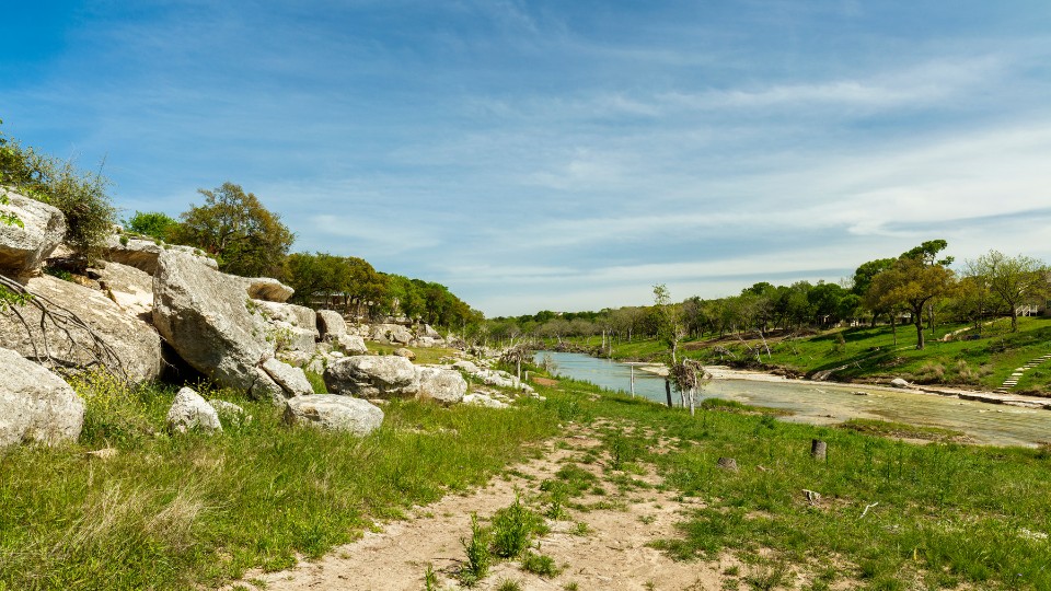 hill country camping near blanco tips Scenic view of Blanco River near a popular RV camping site in Texas Hill Country