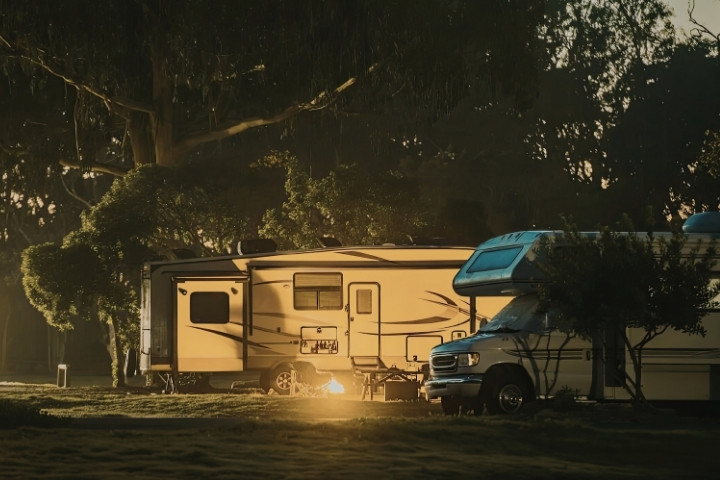 RV sites at a campground near Fredericksburg TX