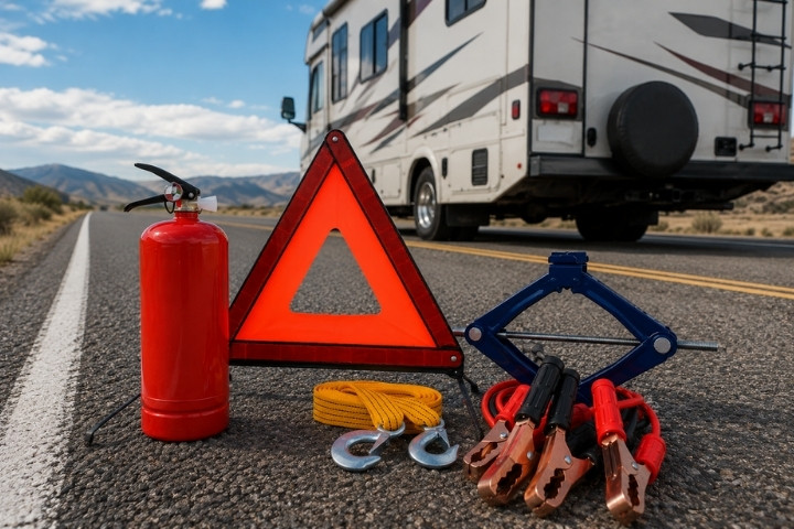 Essential roadside safety equipment for travel trailer owners during breakdowns and emergencies