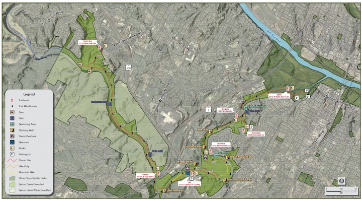 Barton Creek Greenbelt Trailhead Map